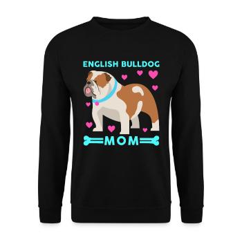 English Bulldog Anglais Bouledogue de maman Cadeau - Sweat-shirt Unisexe - noir - Devant - Alina (178cm) & Michal (187cm)