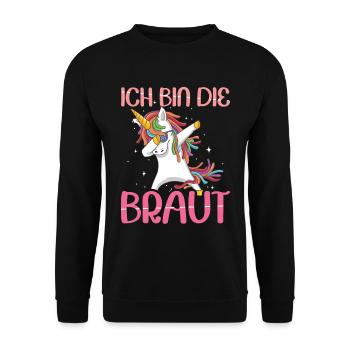 Braut Junggesellinnenabschied Hochzeit Geschenk - Unisex Pullover - Schwarz - Vorne - Alina (178cm) & Michal (187cm)