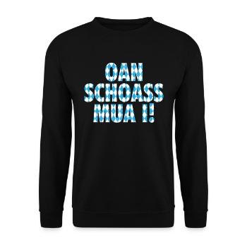 Bayern Bayrischer Dialekt Bayrisches Geschenk - Unisex Pullover - Schwarz - Vorne - Alina (178cm) & Michal (187cm)