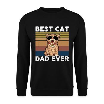 Meilleur Cat Dad Ever Chat Félin cadeau - Sweat-shirt Unisexe - noir - Devant - Alina (178cm) & Michal (187cm)