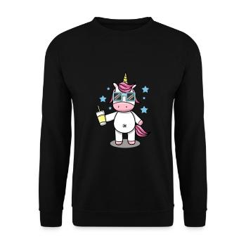 Licorne cool lunettes de soleil - Sweat-shirt Unisexe - noir - Devant - Alina (178cm) & Michal (187cm)