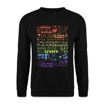 LGBT Love is love Human Tolerance Pride Gender - Sweat-shirt Unisexe - noir - Devant - Alina (178cm) & Michal (187cm)