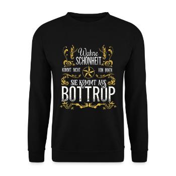 Wahre Schönheit kommt aus Bottrop - Unisex Pullover - Schwarz - Vorne - Alina (178cm) & Michal (187cm)