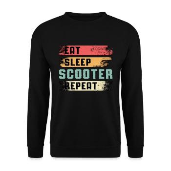 Scooter Stunt E-Scooter Stunt Vintage Gift - Unisex Sweatshirt - black - Front - Alina (178cm) & Michal (187cm)