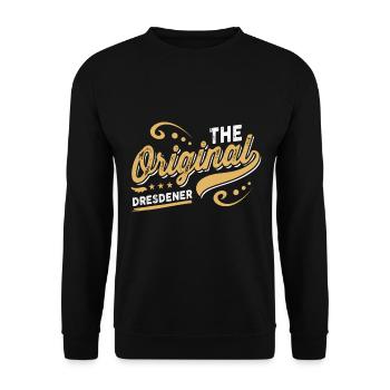 The original Dresdener - Unisex Pullover - Schwarz - Vorne - Alina (178cm) & Michal (187cm)