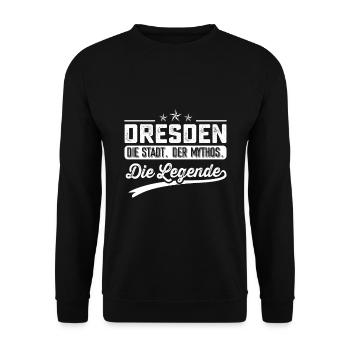 Dresden die Stadt der Mythos die Legende - Unisex Pullover - Schwarz - Vorne - Alina (178cm) & Michal (187cm)