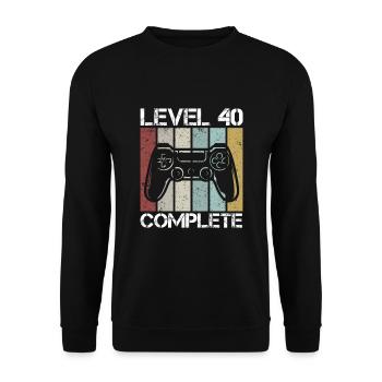 Level 40 complete - Unisex Sweatshirt - black - Front - Alina (178cm) & Michal (187cm)