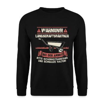 Landschaftsgärtner Gärtner Gartenbau Geschenk - Unisex Pullover - Schwarz - Vorne - Alina (178cm) & Michal (187cm)
