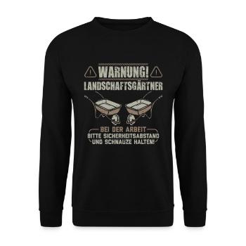 Landschaftsgärtner Gartenbau Gärtner Geschenk - Unisex Pullover - Schwarz - Vorne - Alina (178cm) & Michal (187cm)