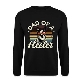 Cadeau de chien de chien australien Cattle Dog Papa - Sweat-shirt Unisexe - noir - Devant - Alina (178cm) & Michal (187cm)