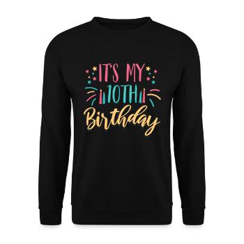 10 Birthday Gift Idea 10 Years Gift - Unisex Sweatshirt - black - Front - Alina (178cm) & Michal (187cm)