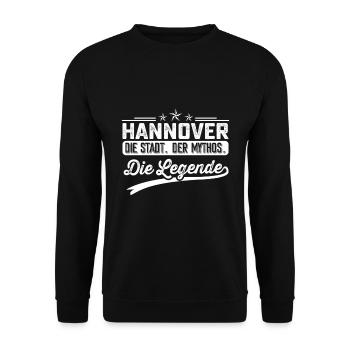 Hannover die Stadt der Mythos die Legende - Unisex Pullover - Schwarz - Vorne - Alina (178cm) & Michal (187cm)