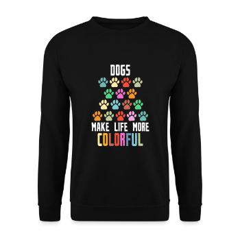 Dogs make life more colorful - Unisex Pullover - Schwarz - Vorne - Alina (178cm) & Michal (187cm)