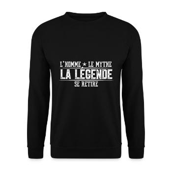 L'homme du mythe et de la légende se retire - Unisex Pullover - Schwarz - Vorne - Alina (178cm) & Michal (187cm)