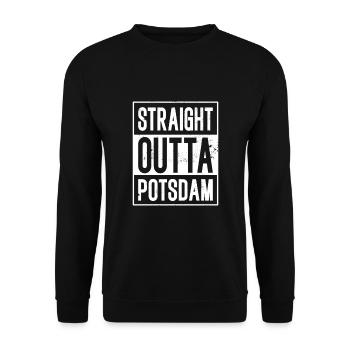 Straight outta Potsdam - Unisex Pullover - Schwarz - Vorne - Alina (178cm) & Michal (187cm)