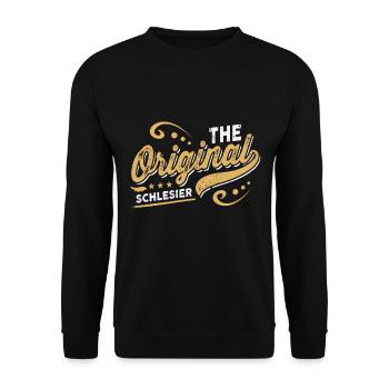 The original Schlesener - Unisex Pullover - Schwarz - Vorne - Alina (178cm) & Michal (187cm)