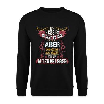 Altenpfleger Altenpflege Pflege Krankenpfleger - Unisex Pullover - Schwarz - Vorne - Alina (178cm) & Michal (187cm)