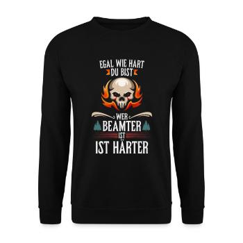 Beamter Verbeamtung Beamte Zoll - Unisex Pullover - Schwarz - Vorne - Alina (178cm) & Michal (187cm)