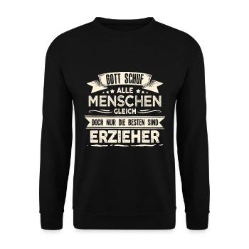 Erzieher Kindergarten - Unisex Pullover - Schwarz - Vorne - Alina (178cm) & Michal (187cm)