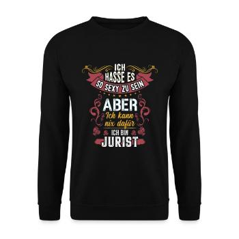 Juristen sind sexy Jurist - Unisex Pullover - Schwarz - Vorne - Alina (178cm) & Michal (187cm)