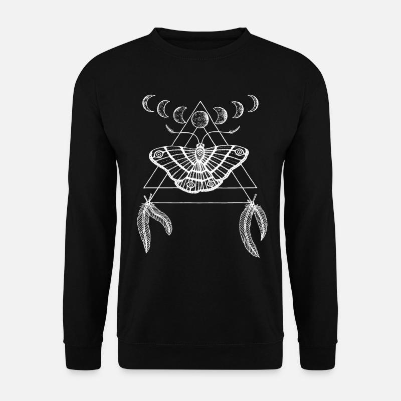 Motte mit Mondphasen by Nikki-Luka - Unisex Pullover - Schwarz