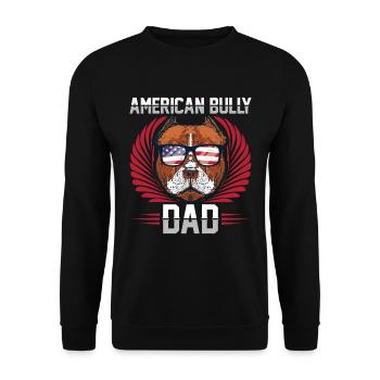 American Bully Dad Dog Owner | Dog Gift - Unisex Sweatshirt - black - Front - Alina (178cm) & Michal (187cm)