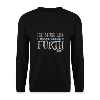 Muss los Fürth ruft Fürther - Unisex Pullover - Schwarz - Vorne - Alina (178cm) & Michal (187cm)