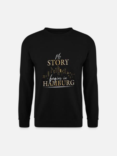My story begins in Hamburg Hamburger - Unisex Pullover - Schwarz