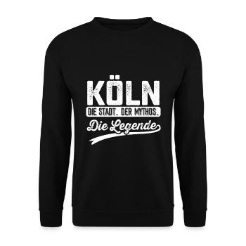 Köln die Stadt der Mythos Kölner - Unisex Pullover - Schwarz - Vorne - Alina (178cm) & Michal (187cm)