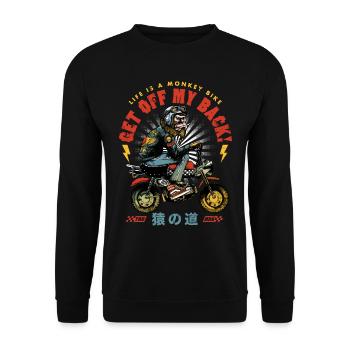 Life is a Monkey Bike - Unisex Pullover - Schwarz - Vorne - Alina (178cm) & Michal (187cm)
