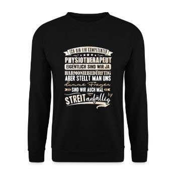 Kompetenter Physiotherapeut Physiotherapie - Unisex Pullover - Schwarz - Vorne - Alina (178cm) & Michal (187cm)