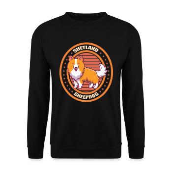 Cadeau de chien de berger Sheltie Shetland - Sweat-shirt Unisexe - noir - Devant - Alina (178cm) & Michal (187cm)