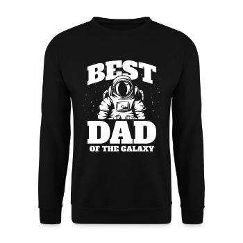 Best Dad in the Galaxy, Geschenk, Vatertag, Daddy - Unisex Pullover - Schwarz - Vorne - Alina (178cm) & Michal (187cm)