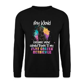 Thanks to my Flat coated retriever dog - Sweat-shirt Unisexe - noir - Devant - Alina (178cm) & Michal (187cm)