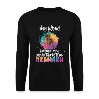 Colorful world thanks to my Azawakh dog - Sweat-shirt Unisexe - noir - Devant - Alina (178cm) & Michal (187cm)