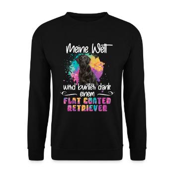 Dank meines Flat coated retriever Hund - Unisex Pullover - Schwarz - Vorne - Alina (178cm) & Michal (187cm)