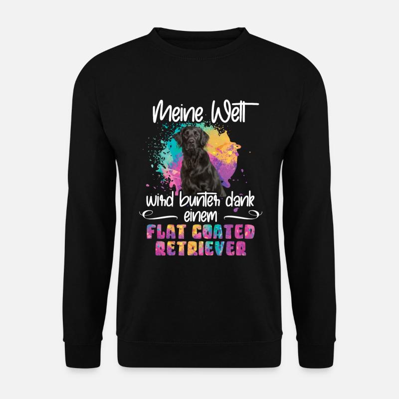 Dank meines Flat coated retriever Hund - Unisex Pullover - Schwarz
