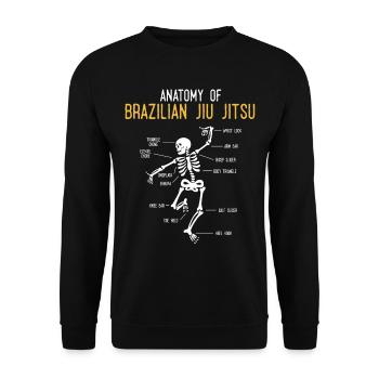 Funny Jiu Jitsu Fighter Anatomy BJJ Training - Unisex Sweatshirt - black - Front - Alina (178cm) & Michal (187cm)