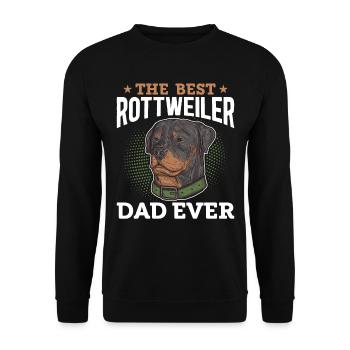 Rottweiler Papa Hundeliebhaber - Unisex Pullover - Schwarz - Vorne - Alina (178cm) & Michal (187cm)
