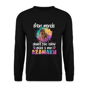 Un monde coloré grâce à mon Azawakh chien - Unisex Pullover - Schwarz - Vorne - Alina (178cm) & Michal (187cm)