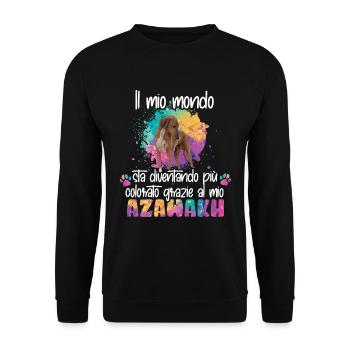 Mondo colorato grazie al mio Azawakh cane - Unisex Pullover - Schwarz - Vorne - Alina (178cm) & Michal (187cm)