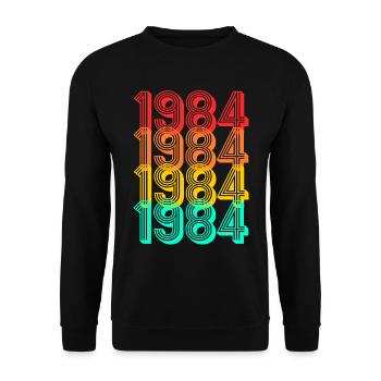 1984 born Born 1984 Gift Birthday - Unisex Sweatshirt - black - Front - Alina (178cm) & Michal (187cm)