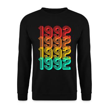 1992 geboren Jahrgang 1992 Geschenk Geburtstag - Unisex Pullover - Schwarz - Vorne - Alina (178cm) & Michal (187cm)