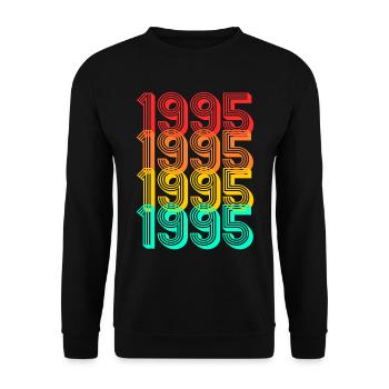 1995 born Born 1995 Gift Birthday - Unisex Sweatshirt - black - Front - Alina (178cm) & Michal (187cm)