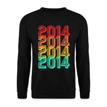 Born in 2014 Vintage 2014 Gift Birthday - Unisex Sweatshirt - black - Front - Alina (178cm) & Michal (187cm)