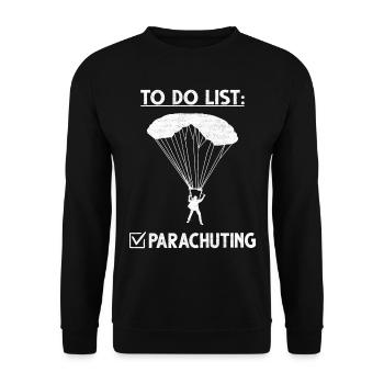 Parachute Skydiver Celebration Adrenaline - Unisex Sweatshirt - black - Front - Alina (178cm) & Michal (187cm)