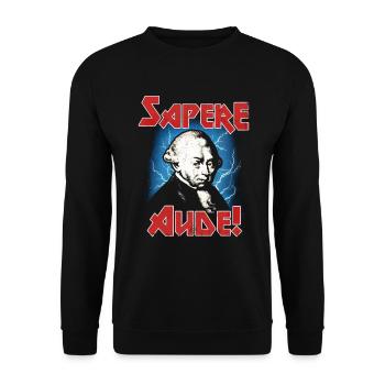 SAPERE AUDE IMMANUEL KANT ROCKS PHILOSOPHER GIFT - Unisex Sweatshirt - black - Front - Alina (178cm) & Michal (187cm)
