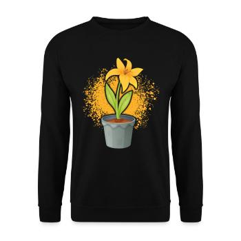 Daffodil Flowerpot Gardener Yellow Flowers - Unisex Sweatshirt - black - Front - Alina (178cm) & Michal (187cm)