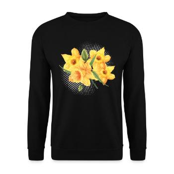 Daffodil Gardener Daffodils Flower Addict - Unisex Sweatshirt - black - Front - Alina (178cm) & Michal (187cm)