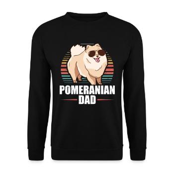 Zwergspitz Pomeranian Dad Hund Herrchen Geschenk - Unisex Pullover - Schwarz - Vorne - Alina (178cm) & Michal (187cm)